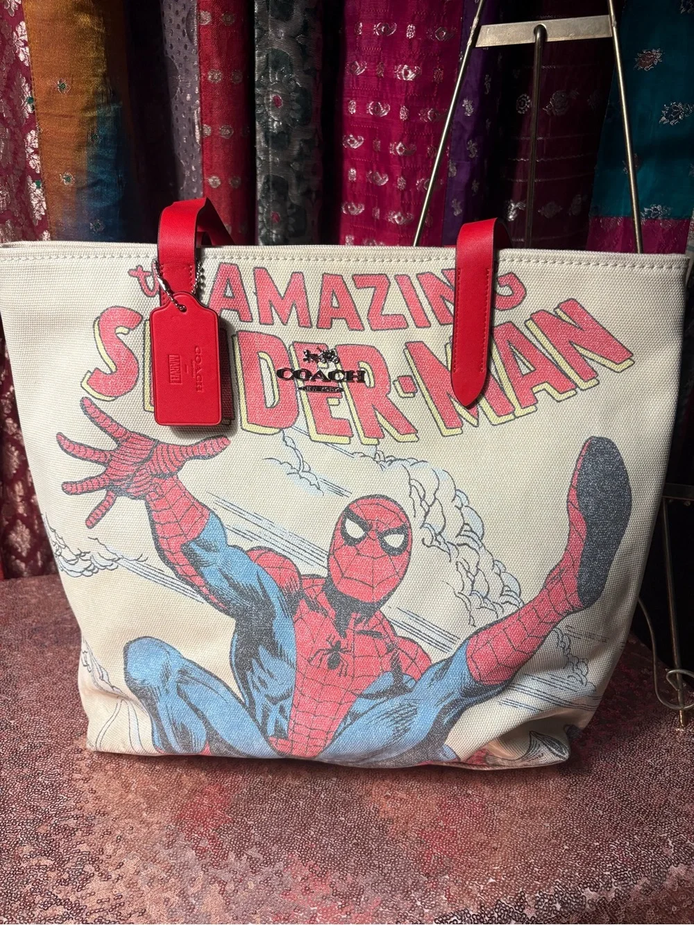 COACH x MARVEL limited edition SPIDERMAN handle tote! - Picture 1 of 7